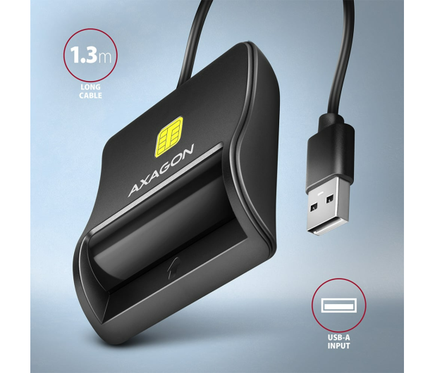 Axagon CRE-SM3N Smart card FlatReader czytnik - 1485434 - zdjęcie 2